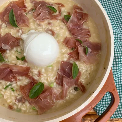 Recipe of Parma and burrata risotto on the DeliRec recipe website