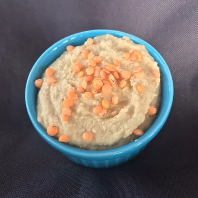 Recipe of pink lentil hummus on the DeliRec recipe website