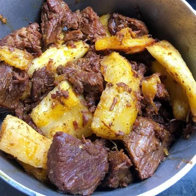 Recipe of meat with cassava on the DeliRec recipe website