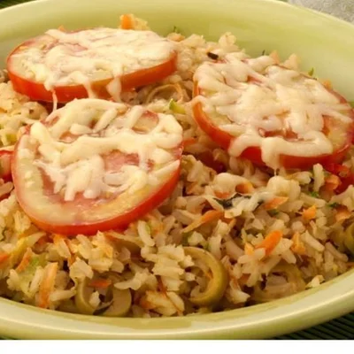Recipe of vegetarian oven rice on the DeliRec recipe website