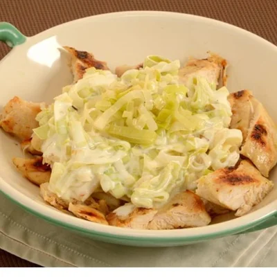 Recipe of Chicken with cottage cheese and leek on the DeliRec recipe website