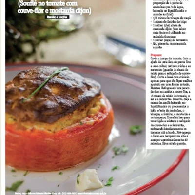 Receita de Souflé de couve flor assado em tomate caqui no site de receitas DeliRec