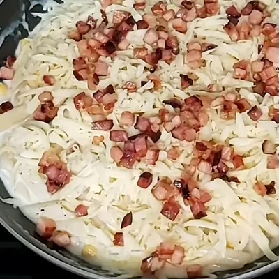 Recipe of Eggs with cheese and pepperoni on the DeliRec recipe website