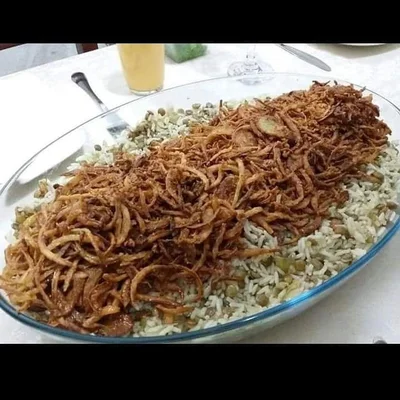 Recipe of RICE WITH LENTIL AND FRIED ONION on the DeliRec recipe website