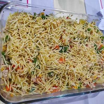 Recipe of shredded chicken salad on the DeliRec recipe website