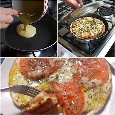 Recipe of Frying Pan Pizza with Homemade Dough on the DeliRec recipe website