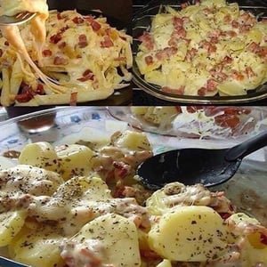 GRATINATE POTATOES WITH BACON