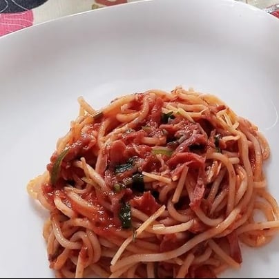 Photo of the Spaghetti with pepperoni sauce – recipe of Spaghetti with pepperoni sauce on DeliRec