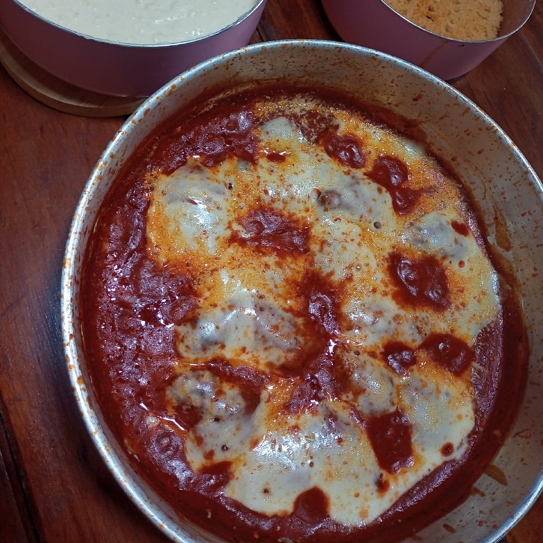 Photo of the CHICKEN PARMEGIANA IN RED SAUCE – recipe of CHICKEN PARMEGIANA IN RED SAUCE on DeliRec