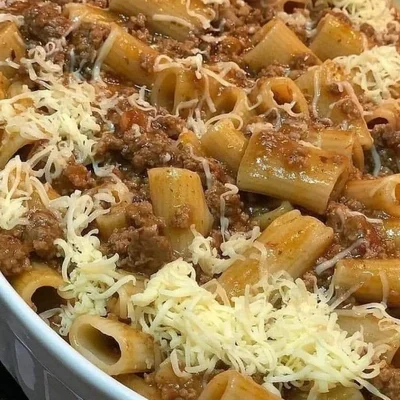 Recipe of pasta with mincemeat on the DeliRec recipe website