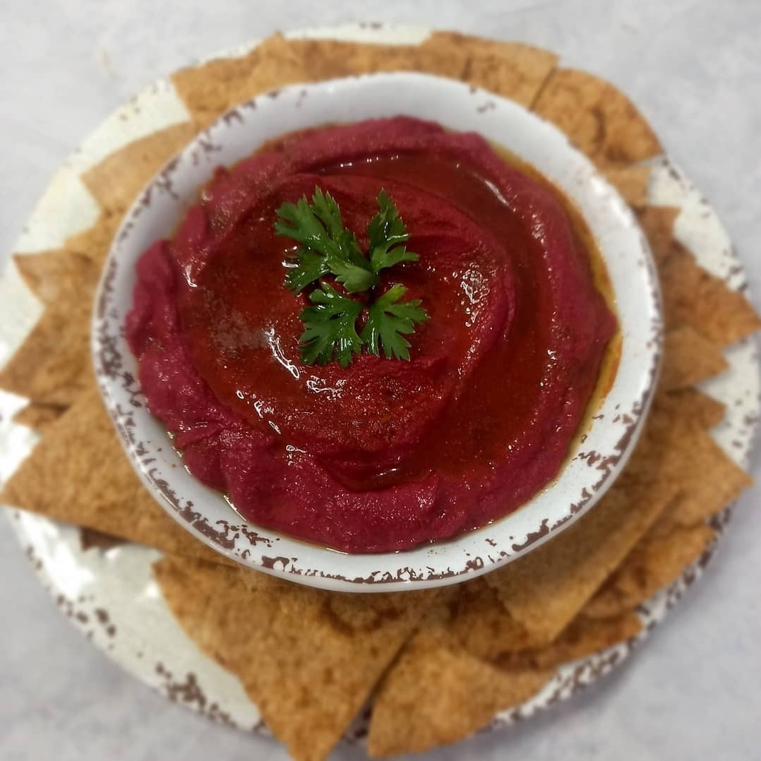 Photo of the CHICKPEA HUMUS WITH BEET – recipe of CHICKPEA HUMUS WITH BEET on DeliRec