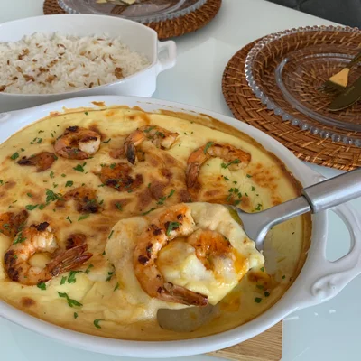 Recipe of Shrimp with potato cream on the DeliRec recipe website