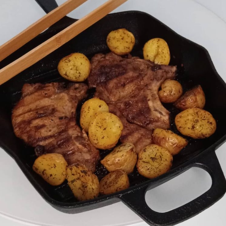 Photo of the pork rack in frying pan – recipe of pork rack in frying pan on DeliRec