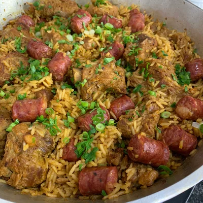 Recipe of Rice with pork ribs and sausage on the DeliRec recipe website