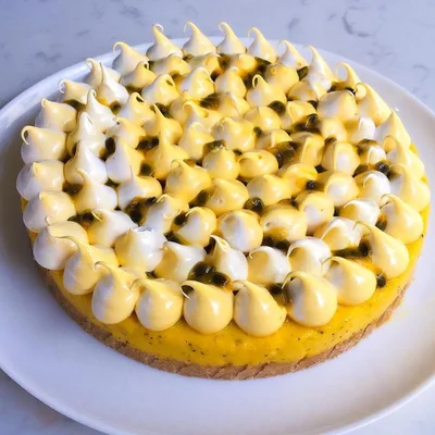 Recipe of Passion Fruit Zabaione Pie on the DeliRec recipe website