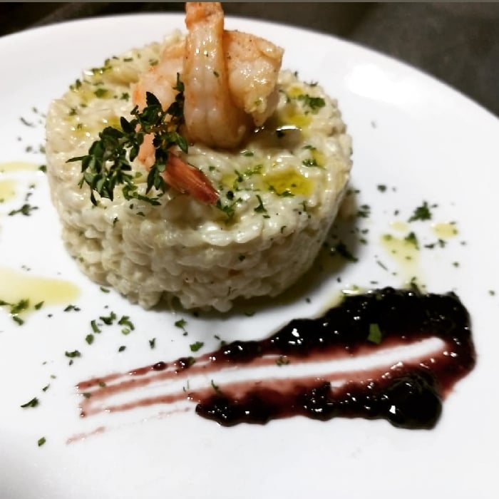 Photo of the Shrimp risotto with blackberry reduction. – recipe of Shrimp risotto with blackberry reduction. on DeliRec