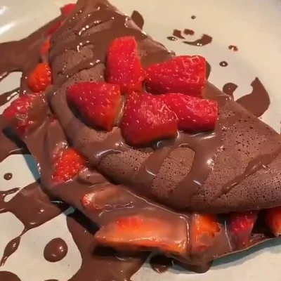 Recipe of Chocolate Pancake with Strawberry on the DeliRec recipe website