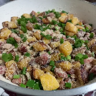 Recipe of Banana and bacon crumble on the DeliRec recipe website