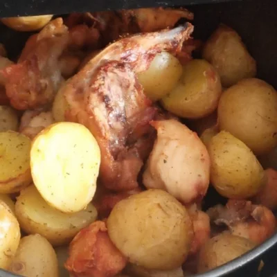 Recipe of Chicken with Potato in the Airfryer on the DeliRec recipe website
