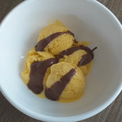 Recipe of Homemade Mango Ice Cream on the DeliRec recipe website