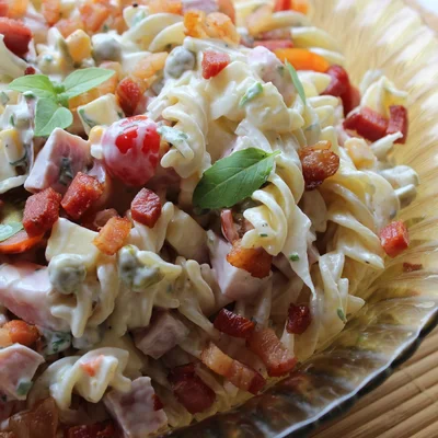 Recipe of Macaroni Salad with Crispy Bacon on the DeliRec recipe website