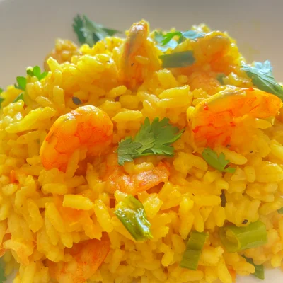 Recipe of creamy shrimp rice on the DeliRec recipe website