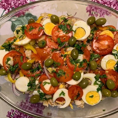 Recipe of Cod fish salad on the DeliRec recipe website