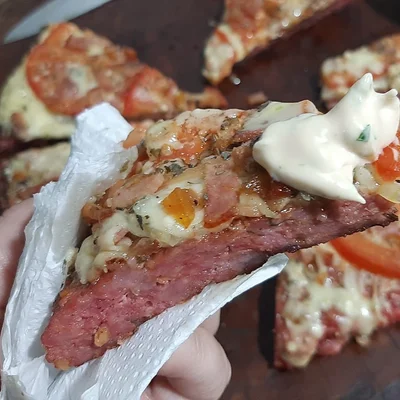 Recipe of sausage pizza on the DeliRec recipe website