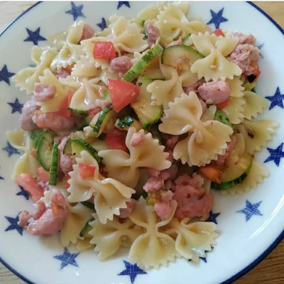 Recipe of Pasta with sausage and zucchini on the DeliRec recipe website
