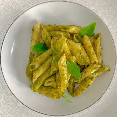 Recipe of Penne pasta with pesto on the DeliRec recipe website