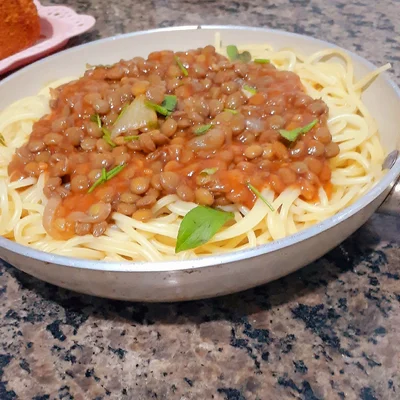 Recipe of macaroni with lentils on the DeliRec recipe website