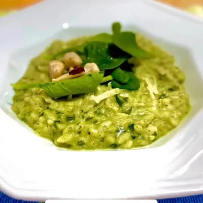 Recipe of spinach risotto on the DeliRec recipe website