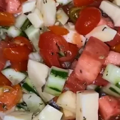 Recipe of Cucumber salad with tomato on the DeliRec recipe website