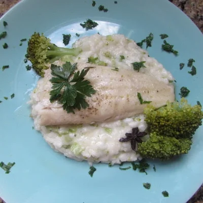 Recipe of Risotto with broccoli and tilapia fillet on the DeliRec recipe website