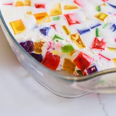 Recipe of Colored gelatin or mosaic gelatin on the DeliRec recipe website