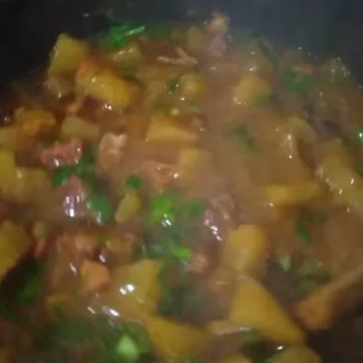 Recipe of Cassava soup with sausage on the DeliRec recipe website