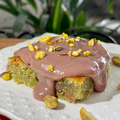 Recipe of Brownie (gluten free) of pistachio with ruby chocolate on the DeliRec recipe website