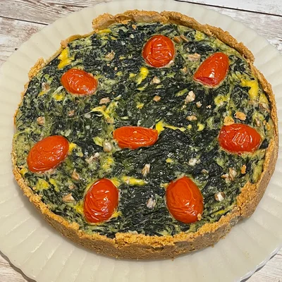 Low carb spinach quiche