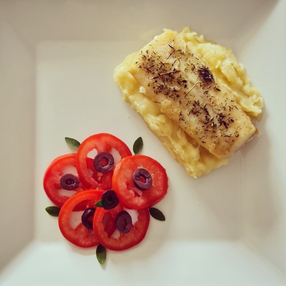 Foto da Bacalhau com purê de batata baroa - receita de Bacalhau com purê de batata baroa no DeliRec