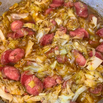 Recipe of Cabbage stew with sausage on the DeliRec recipe website