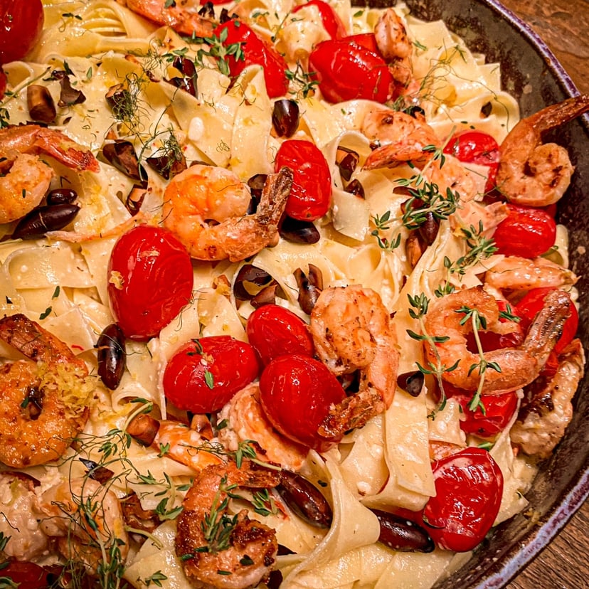 Photo of the Fettuccine with lemon with shrimp and tomato confit – recipe of Fettuccine with lemon with shrimp and tomato confit on DeliRec