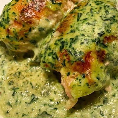 Recipe of Thigh stuffed with spinach cream cheese on the DeliRec recipe website