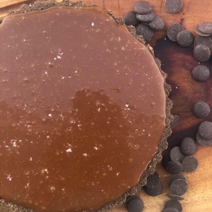 Foto da Torta de chocolate e caramelo salgado - receita de Torta de chocolate e caramelo salgado no DeliRec