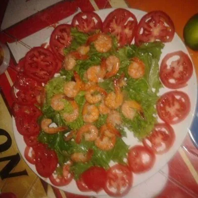 Recipe of salad with shrimp on the DeliRec recipe website