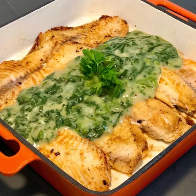 Recipe of Fish in spinach sauce on the DeliRec recipe website