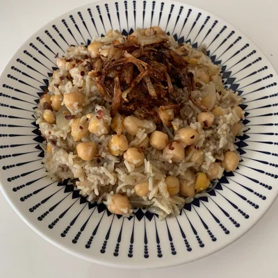 Recipe of Chickpeas with rice (Arabic food) on the DeliRec recipe website