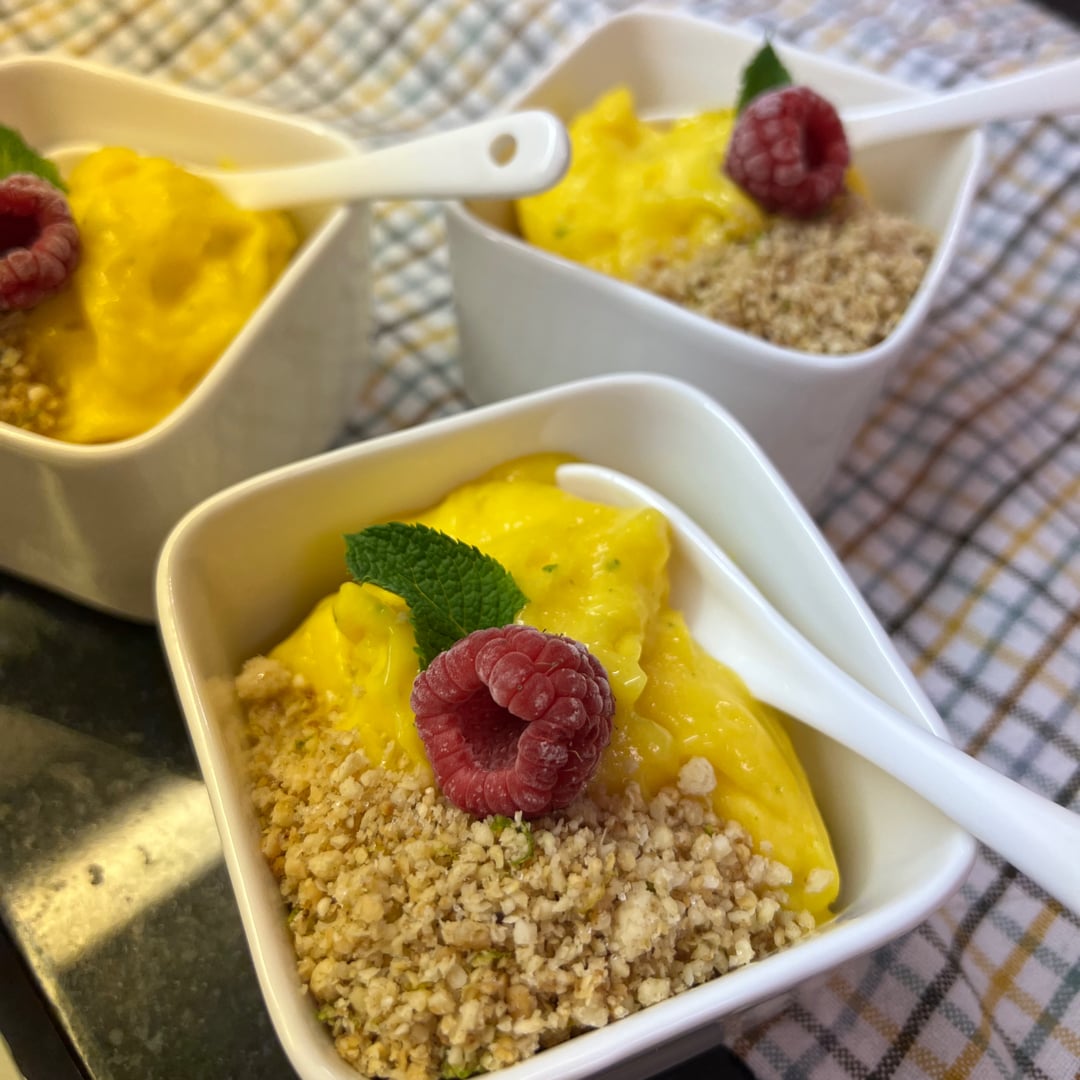 Photo of the Mango and mint sorbet and sweet farofa – recipe of Mango and mint sorbet and sweet farofa on DeliRec