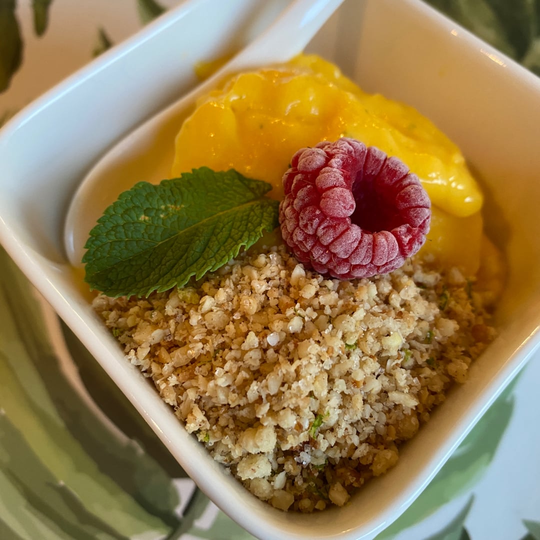 Photo of the Mango and mint sorbet and sweet farofa – recipe of Mango and mint sorbet and sweet farofa on DeliRec