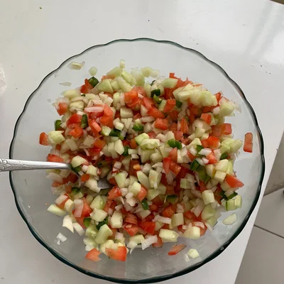 Recipe of Cucumber Tomato and Onion Salad on the DeliRec recipe website