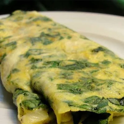 Recipe of omelet with spinach on the DeliRec recipe website